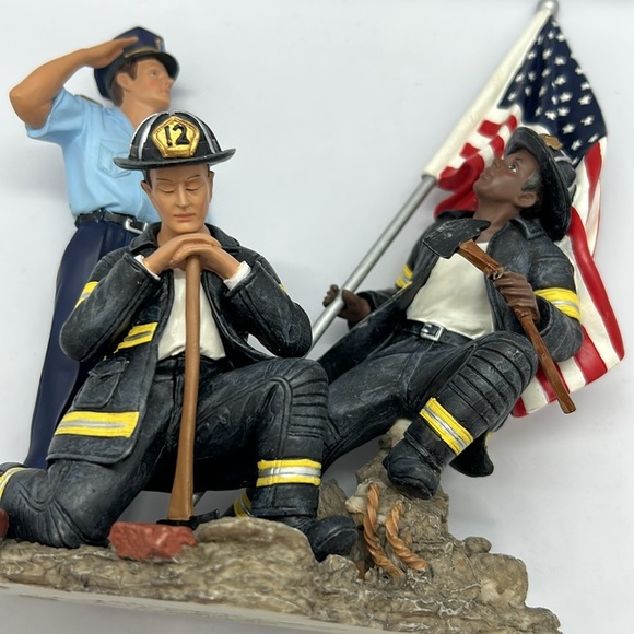 Firemen Rescue Sculpture Statue 911 Tribute  Figure "A Pocket Full of Hope" - Picture 3 of 15